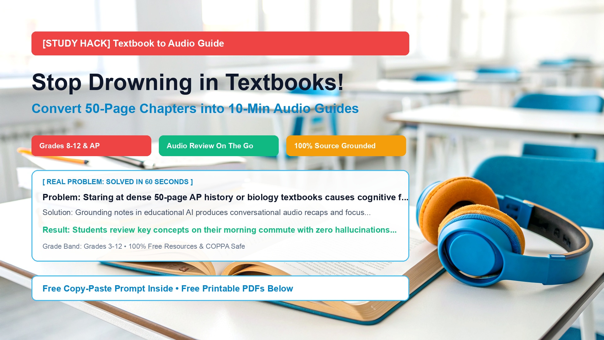 Turn 50-Page Textbooks Into 10-Minute Audio Study Guides